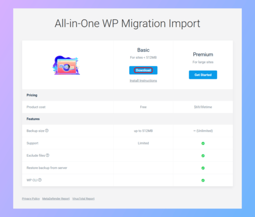 All-in-One WP Migration 　拡張