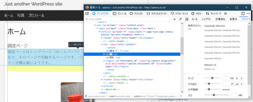 フォント変更　サイト確認