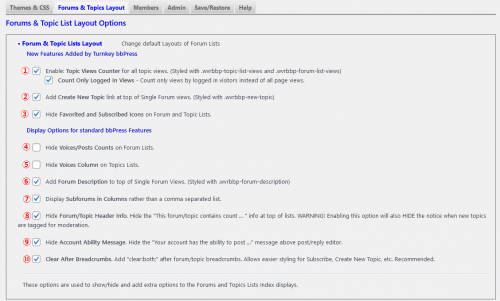 Forums & Topic Layout