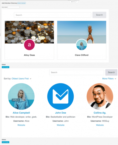 Member Directoriesのテンプレート