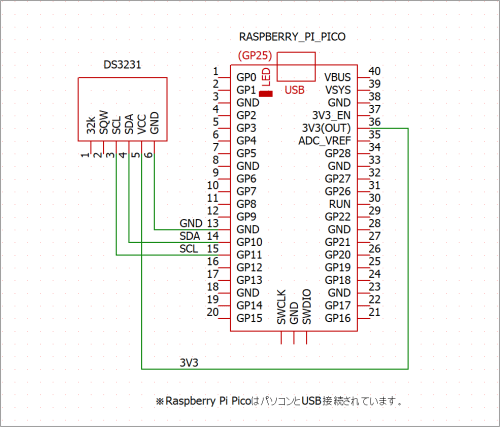 DS3231接続図