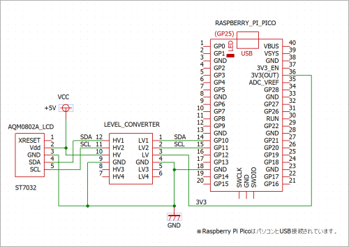 AQM0802 接続例