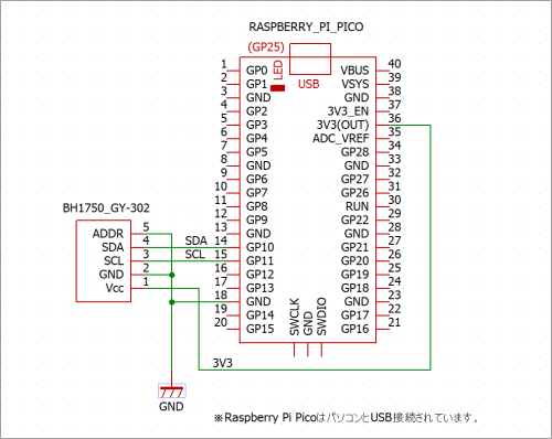 BH1750FVI 接続図