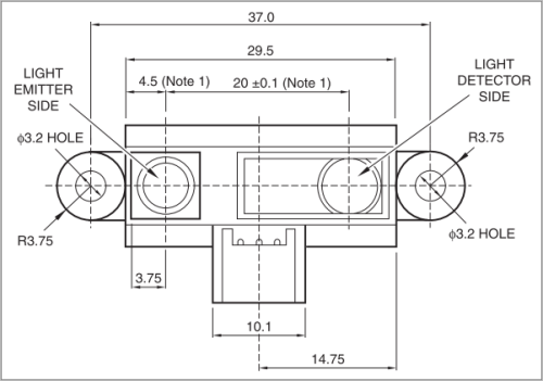 GP2Y0A21YK　外形図