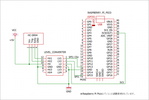 HC-SR04　接続図