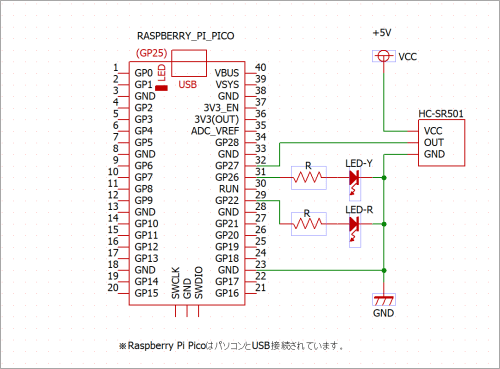 HC-SR501 接続例