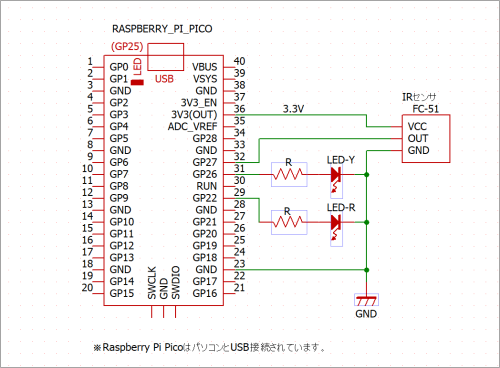 IRセンサー 接続図 