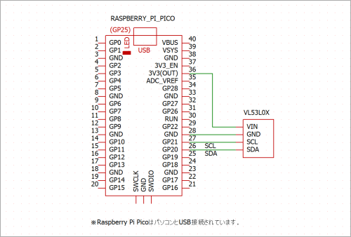 VL53L0X 接続例